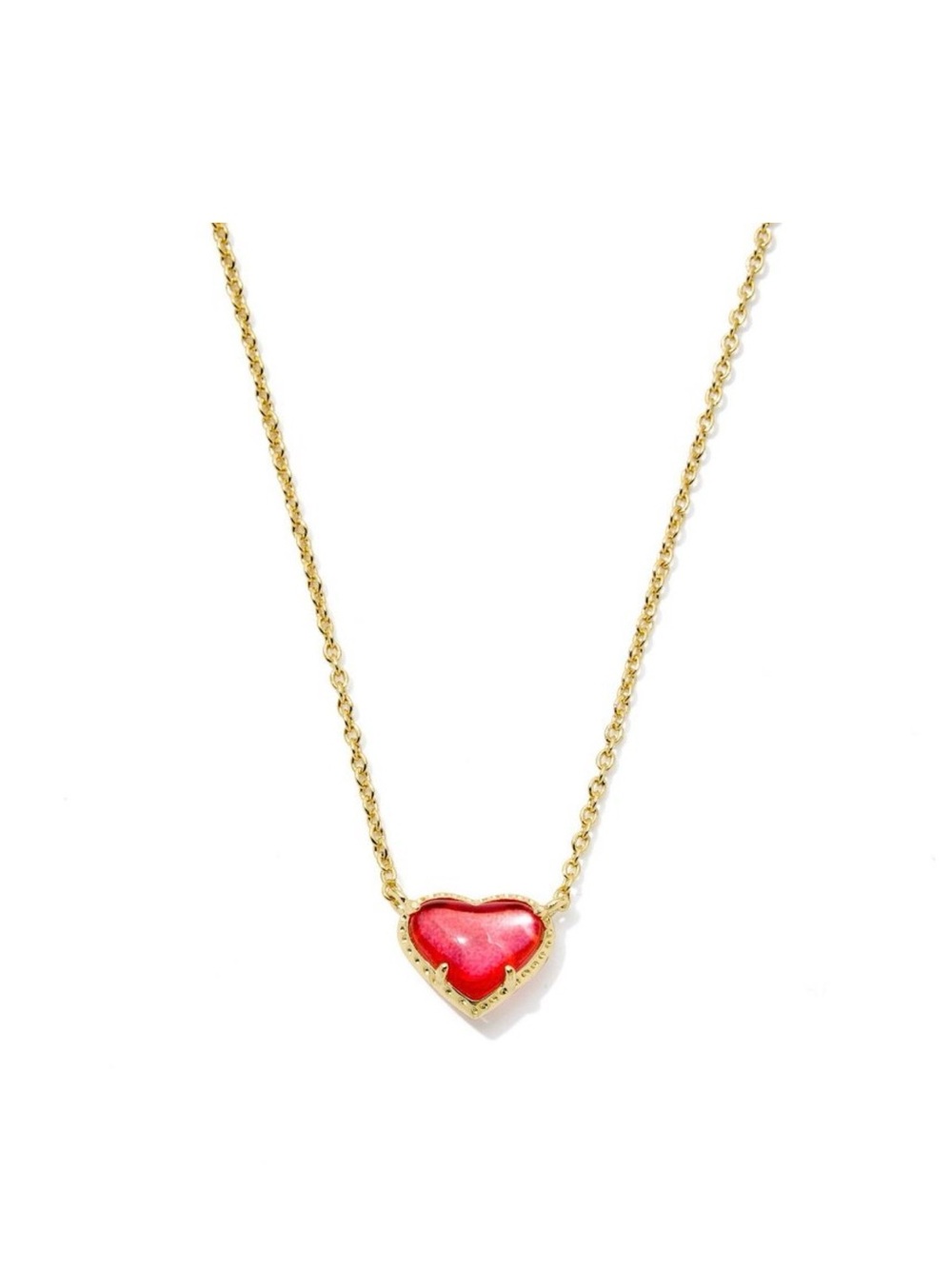 Kendra Scott Gold Chain Necklace with Pink Heart Charm